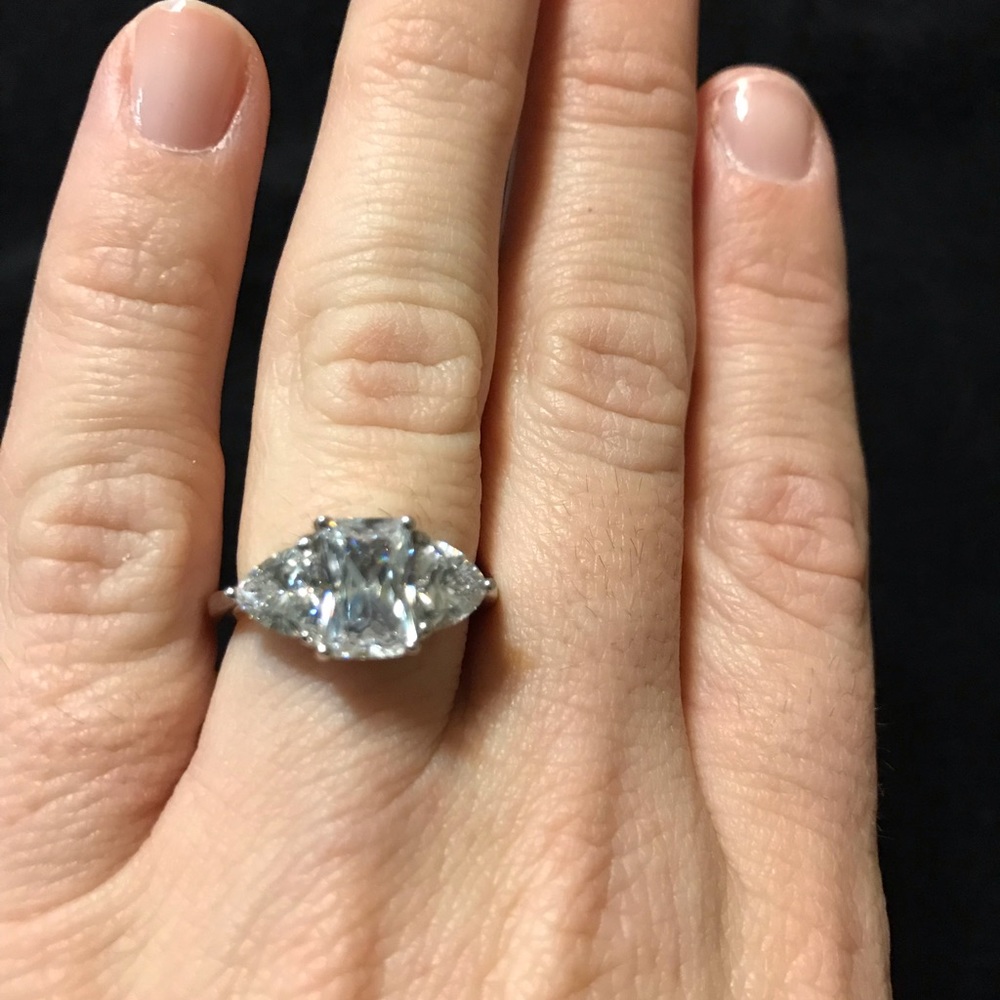 Sterling silver cz engagement ring size 7